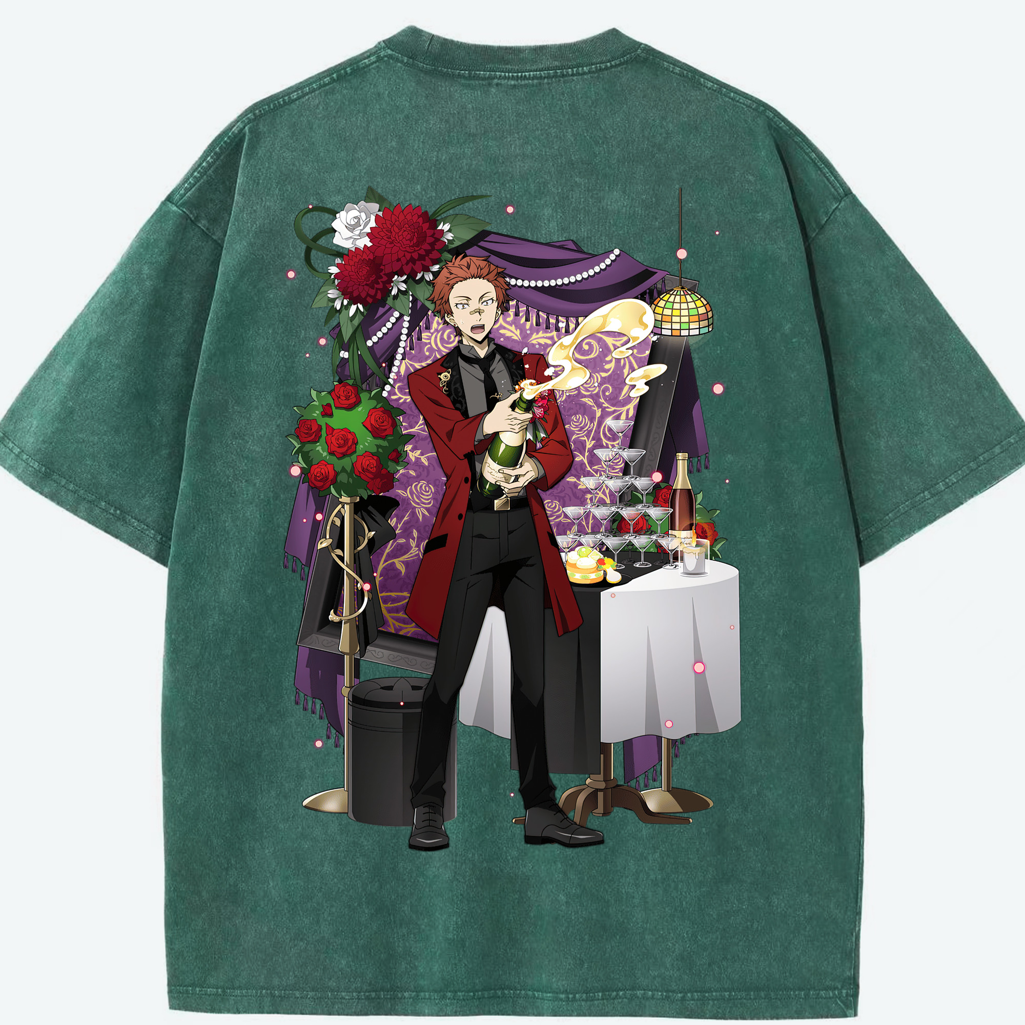 （画像用） 文豪ストレイドッグス Bungo Stray Dogs 綿100% ヴィンテージ風 半袖Tシャツ（背面プリント）